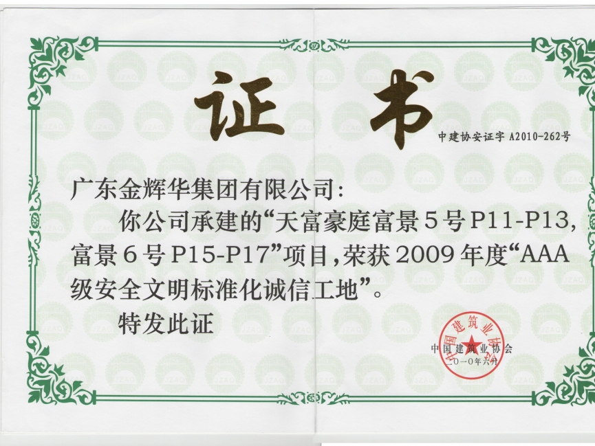 天富豪庭富景5號P11-P13、富景6號P15-P17工程（承建）2009